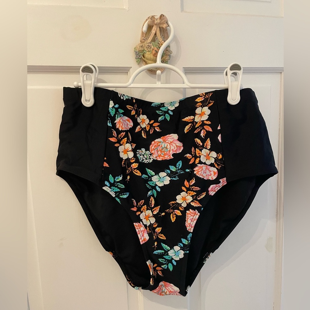 Vintage high waist floral bathing suit bottom